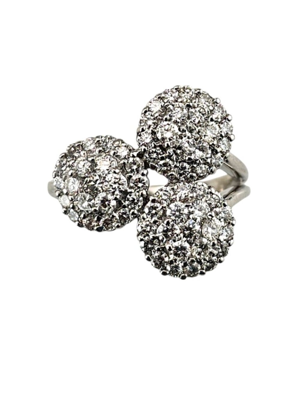 18K White Gold Diamond Cluster Ring Size 7-7.25 #25736